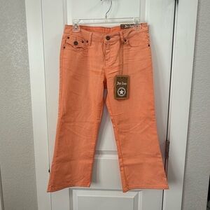 Dirt Jeans Coral Orange Wide Leg Capri Jeans